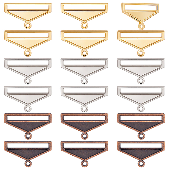 24 шт 3 цвета подвески из сплава, прямоугольные