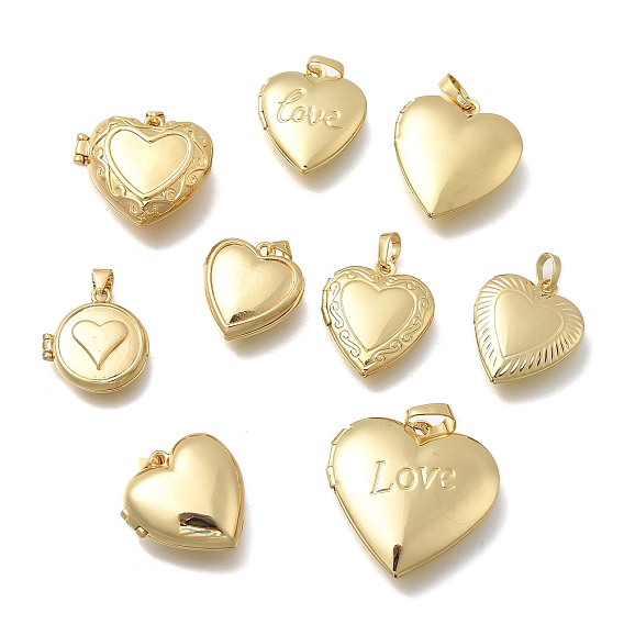 Подвески-медальоны в форме сердца из латуни ко Дню святого Валентина, без кадмия и без свинца, долговечный, стойки покрытие