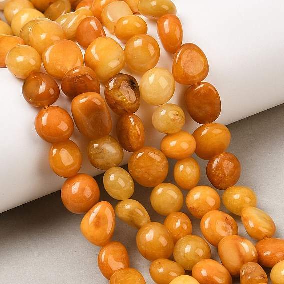 Естественный желтый авантюрин бисер нитей, самородки, окрашенная и подогревом