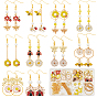Наборы для изготовления сережек с подвесками своими руками, в комплекте латунные крючки для серег, Стеклянные бусины, Подвески из эмали и сплава, Перейти латунные