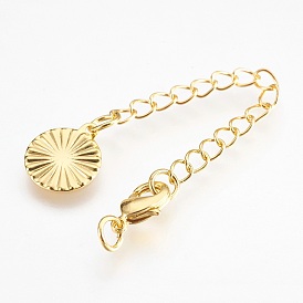 Латунный удлинитель цепи, с карабин-лобстерами , без кадмия, без никеля и без свинца, долговечный, плоско-круглые