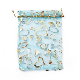 Мешочки для хранения украшений из органзы, свадебные подарочные пакеты со шнурком для свадебной вечеринки, прямоугольные