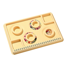 Tableros de diseño de cuentas de pe, tablero de diseño de pulsera, con medidas graduadas, bandeja de fabricación de joyas de abalorios de bricolaje, Rectángulo