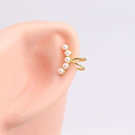 Minimalist S925 Silver Pearl Ear Cuff Clip Earrings for Non-Pierced Ears