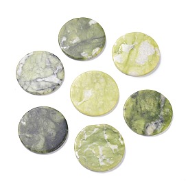 Natural Chinese Jade/Southern Jade Beads, Flat Round