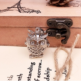 Brass Bead Cage Pendants, Owl Cage Charms for Chime Ball Pendant Necklace Making