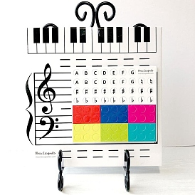 Paper Music Staff Board, Dry Erase Magnetic Board, Music Symbol Writing Whiteboard with Magnetic Note Stickers