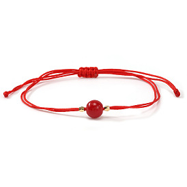 Браслеты из круглых стеклянных бусин, плетеные из бусин, Регулируемые браслеты из нейлонового шнура для женщин и мужчин