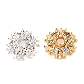 Латунные прозрачные кубические циркониевые колпачки для бусин, стойки покрытие, долговечный, цветок