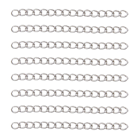 150 piezas 304 extensores de cadena de bordillo de acero inoxidable, cadenas de extremo