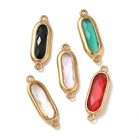 304 подвески из нержавеющей стали со стразами, вакуумное покрытие pvd, реальный 18 k позолоченный, овальные