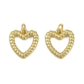 Латунные подвески, сердце, долговечный, без кадмия и без свинца, стойки покрытие, с целью перехода в кольце