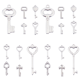 304 Stainless Steel Big Pendants, Heart Key