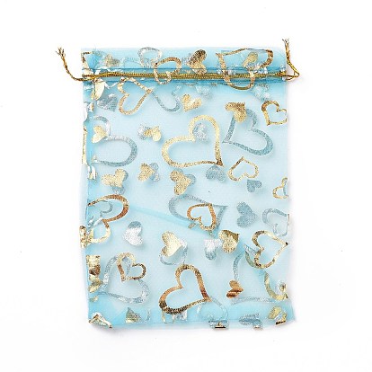 Мешочки для хранения украшений из органзы, свадебные подарочные пакеты со шнурком для свадебной вечеринки, прямоугольные