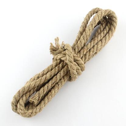 Джутовый шнур, джутовая струна, джутовый шпагат, для изготовления ювелирных изделий, 8~9 мм, около 3.28 ярдов (3 м) / пачка