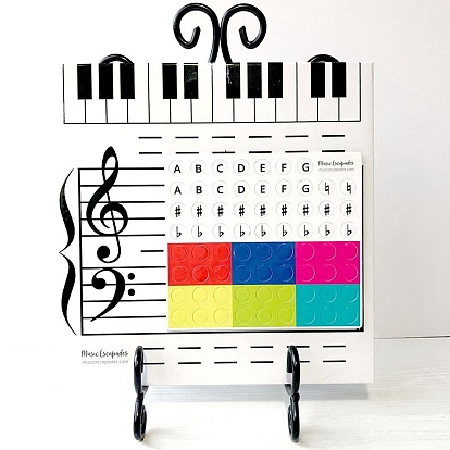 Tableau du personnel de musique en papier, tableau magnétique effaçable à sec, symbole de musique écrivant un tableau blanc avec des autocollants de notes magnétiques