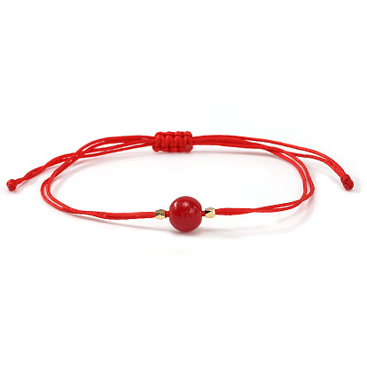 Браслеты из круглых стеклянных бусин, плетеные из бусин, Регулируемые браслеты из нейлонового шнура для женщин и мужчин