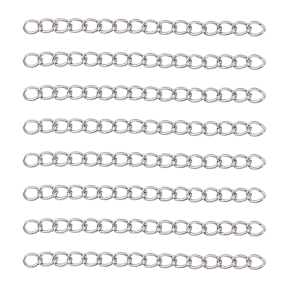 150 piezas 304 extensores de cadena de bordillo de acero inoxidable, cadenas de extremo