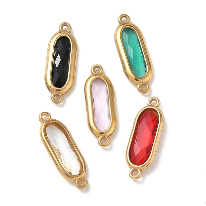 304 подвески из нержавеющей стали со стразами, вакуумное покрытие pvd, реальный 18 k позолоченный, овальные