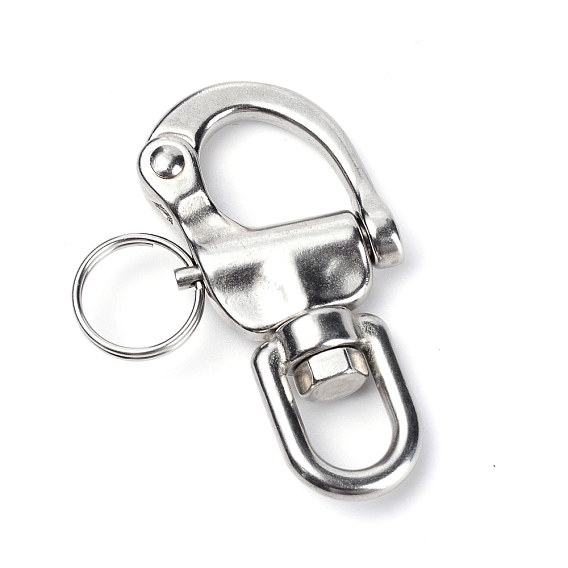 316 Stainless Swivel Eye Snap Shackle Quick Release Bail, for Hardware Rigging Outdoors