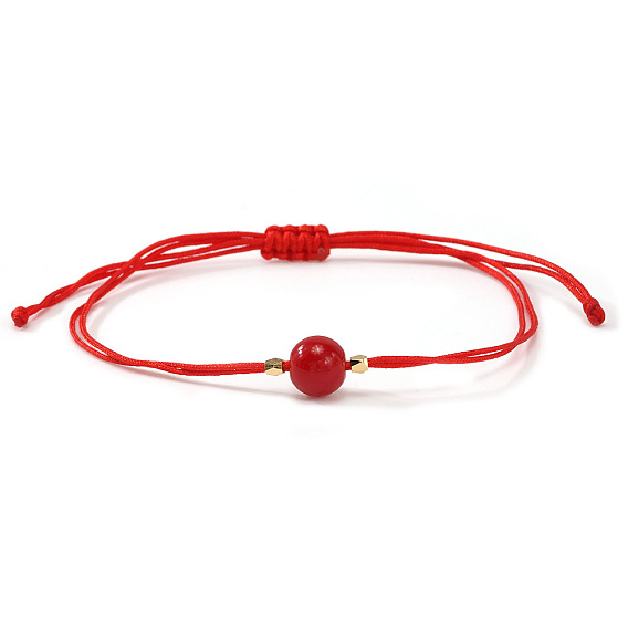 Браслеты из круглых стеклянных бусин, плетеные из бусин, Регулируемые браслеты из нейлонового шнура для женщин и мужчин