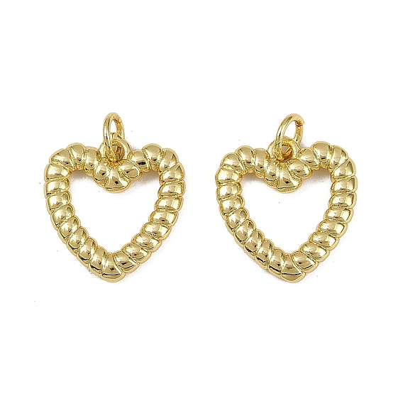 Латунные подвески, сердце, долговечный, без кадмия и без свинца, стойки покрытие, с целью перехода в кольце