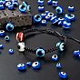 6 Style Resin Beads, Flat Round & Round with Evil Eye