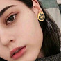 Simple Alloy Inlaid Diamond Fatima Devil Eye Stud Earrings - Minimalist European and American Ear Jewelry