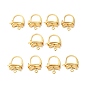 Brass Oval Hoop Earring Findings with Latch Back Closure, with Horizontal Loops, Cadmium Free & Nickel Free & Lead Free