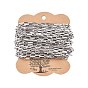 304 Stainless Steel Venetian Chains, Box Chains, Flat Oval, Drawn Elongated Cable Chains, with Cardboard Display Cards, Unwelded