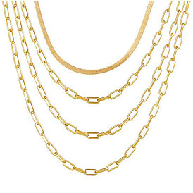 Chic Metal Multi-layer Chain Necklace and Bracelet Set for Women