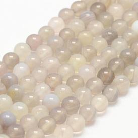 Agate à rayures naturelles / brins de perles d'agate, ronde, Grade a