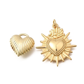 Латунные подвески, сердце прелести, стойки покрытие, долговечный, без кадмия и без свинца