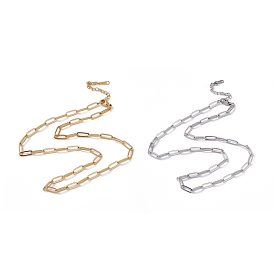 201 Stainless Steel Paperclip Chain Necklace for Men Women