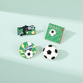 Enamel Pins, Black Alloy Brooches for Backpack Clothes, Football Theme