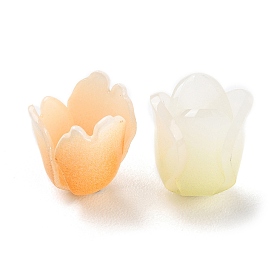 4-pétale bouchons acrylique opaque de perles, fleur d'oranger, manchette ouverte rose
