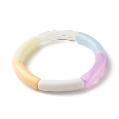 Acrylic Tube Beaded Stretch Bracelets