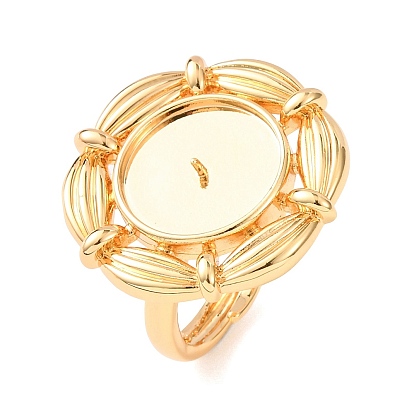 Компоненты кольца-манжеты из латуни с цветочным рисунком, за половину пробурено бисера