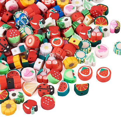 180шт 18 стиль бусина из полимерной глины ручной работы, смешанные фрукты