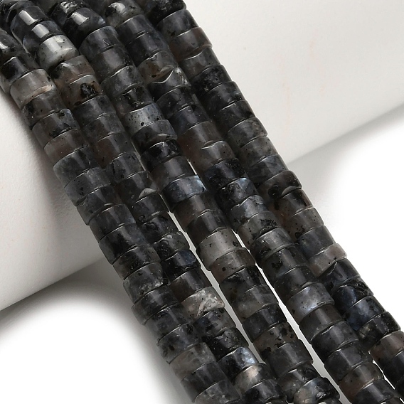 Натуральные нити бус из ларвикита, диск, Heishi бусы