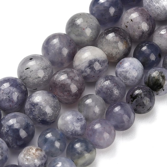 Природные иолит нитей бисера, круглые