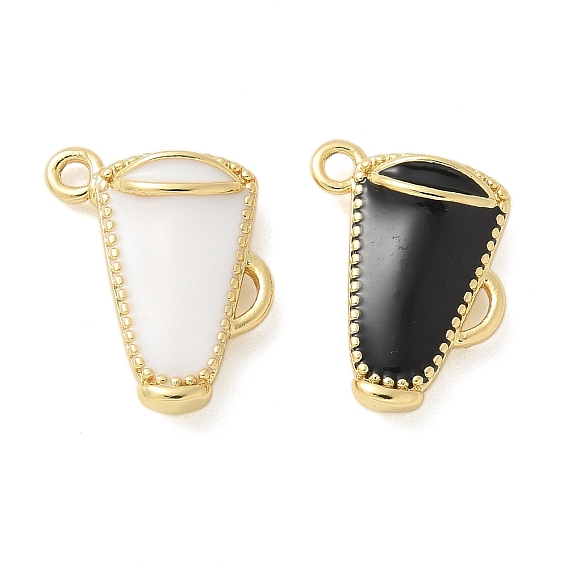 Латунные подвески, с эмалью, без свинца и без кадмия, долговечный, чашка очарование, реальный 18 k позолоченный