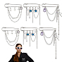 6Pcs 3 Stylesc Alloy Safety Pins, Hanging Chain Brooch
