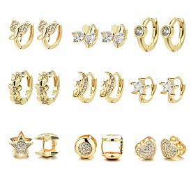 Chic Butterfly Moon Earrings with 14K Gold Plating and CZ Star Ear Cuff