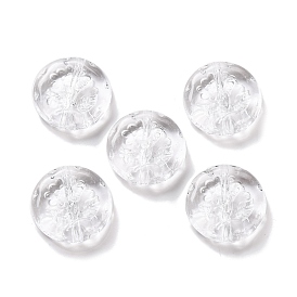 Transparent Acrylic Beads, Flat Round