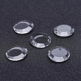 Faceted K9 Glass Charms, Imitation Austrian Crystal, Flat Round