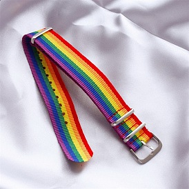 Красочный радужный браслет для женщин с модной застежкой - холщовый браслет
