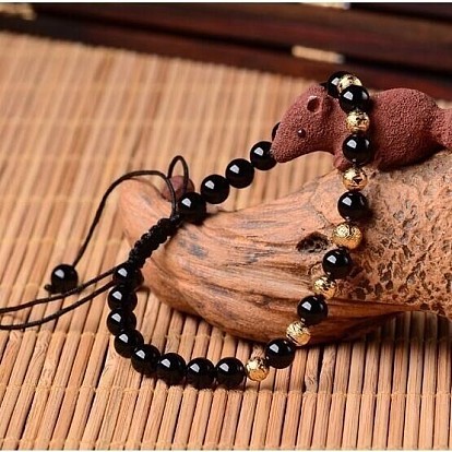 Браслеты из плетеных бусин из натуральных драгоценных камней, круглые бусины из золотого сплава и синтетические золотые бусины из песка браслеты фэн-шуй