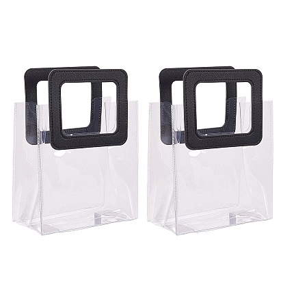 Прозрачный мешок для лазера из пвх, сумка, с ручками из искусственной кожи, для подарочной или подарочной упаковки, прямоугольные