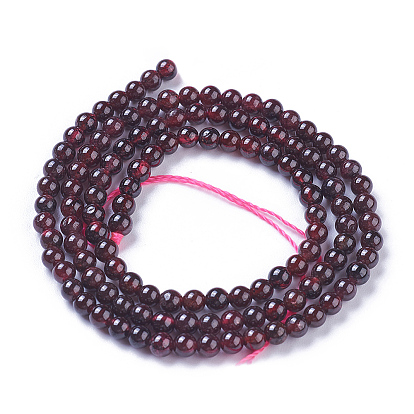 Natural Garnet Beads Strands, Round
